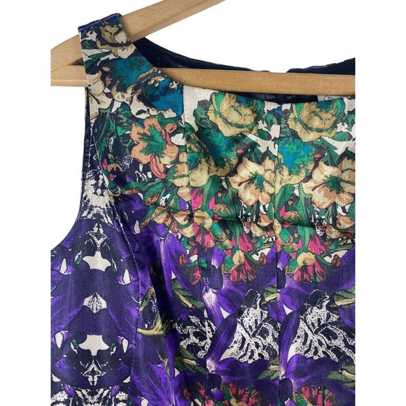 Dressbarn Dress 4 Fit & Flare Floral Print Cocktail Fancy Party Art to Wear - Picture 5 of 9